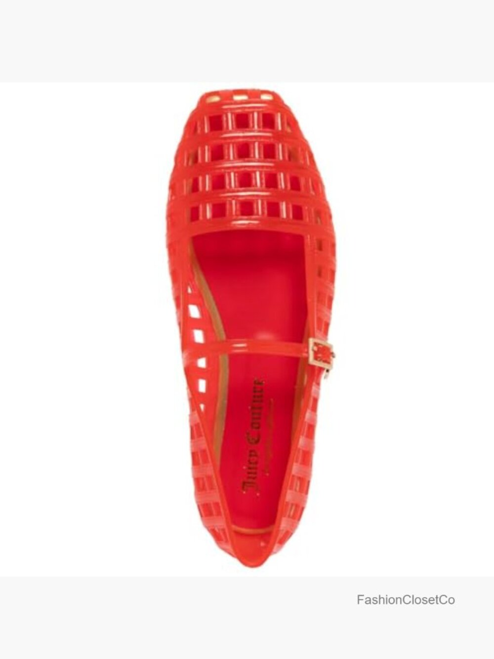 Caged Lattice Jelly Mary Jane Flats with Crown Charm, Breathable Summer Shoes - Picture 5 of 7